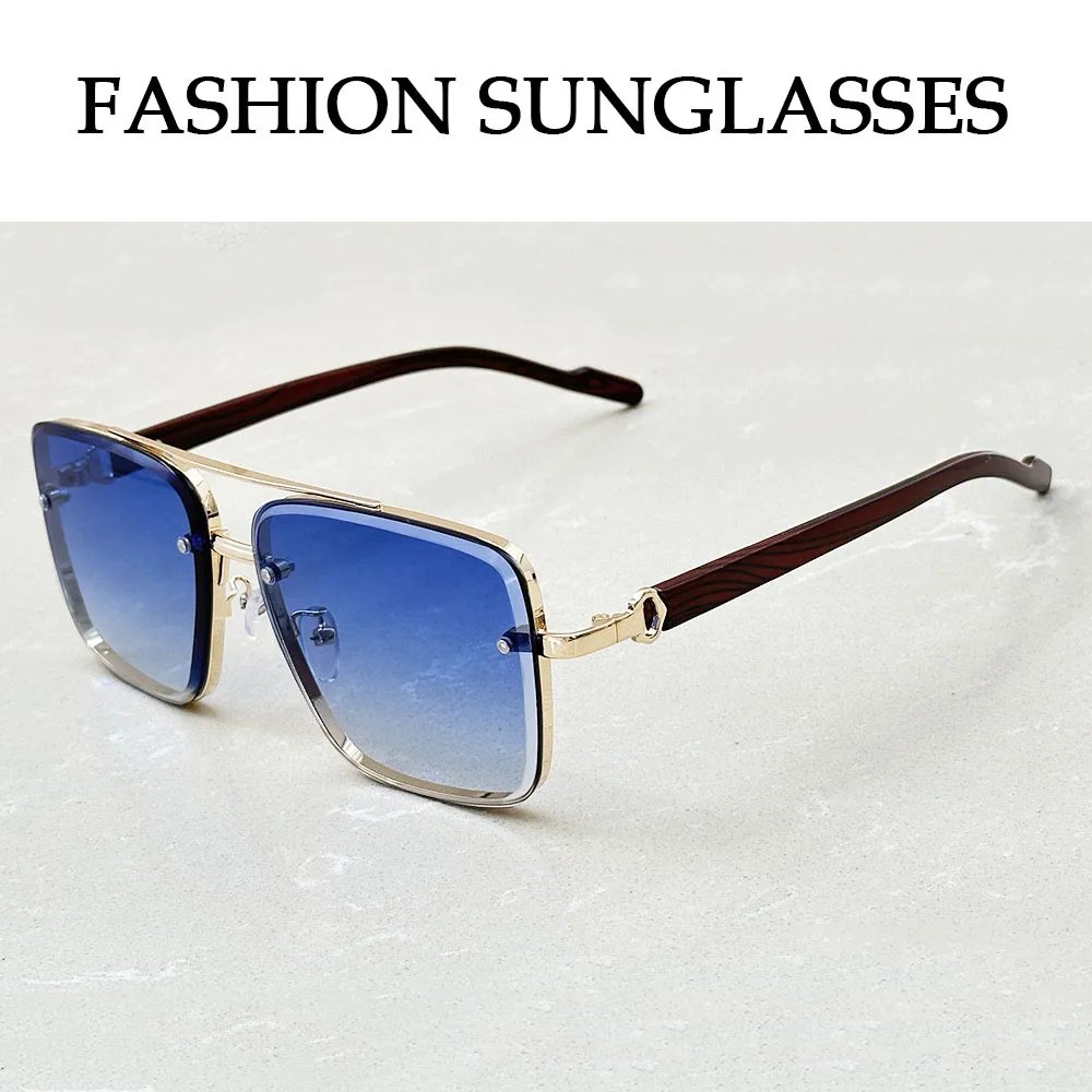 משקפי שמש ריבועיים חדשים לגברים משקפי שמש חיצוניים וינטאג' אוקולוס מעצב עץ משקפי שמש מסנני שמש עדשות נפילה Gafas – תמונה 8