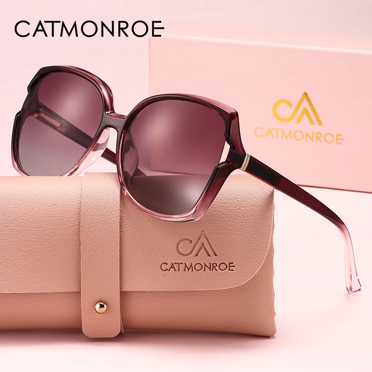 משקפי שמש נשים CATMONROE עם מסגרת גדולה ופרפר