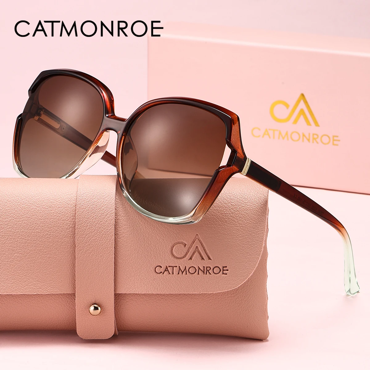 משקפי שמש נשים CATMONROE עם מסגרת גדולה ופרפר – תמונה 6