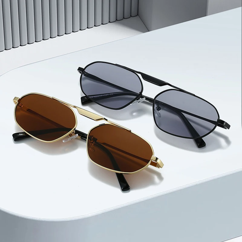 משקפי שמש נשים מתכת עין חתול רטרו מותג אופנה גברים פאנק – תמונה 2