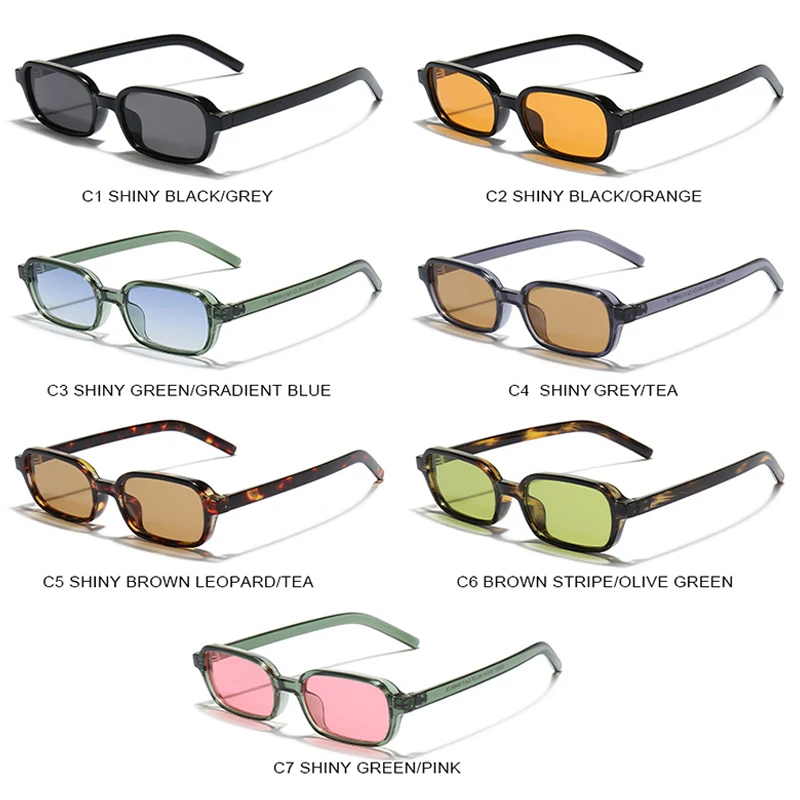 משקפי שמש מלבניות קטנות חדשות לנשים בסגנון פאנק SALE