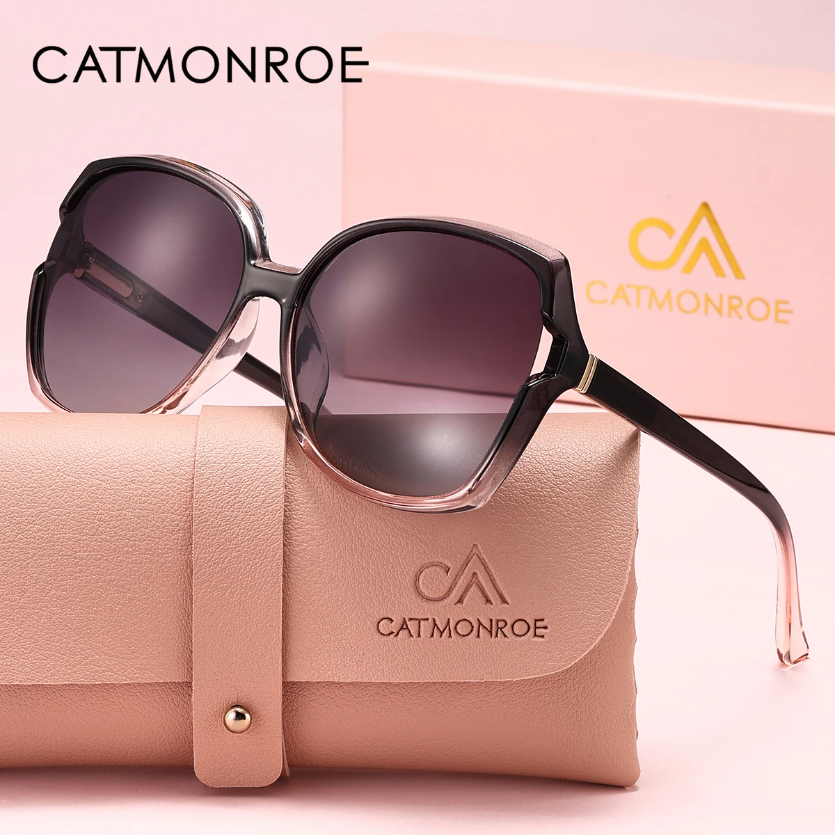 משקפי שמש נשים CATMONROE עם מסגרת גדולה ופרפר – תמונה 5