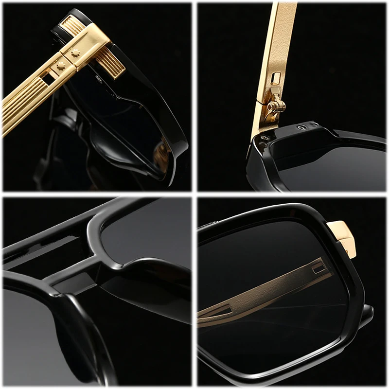 משקפי שמש ריבועיות עם גשר כפול בסגנון אופנתי פופולרי – תמונה 5