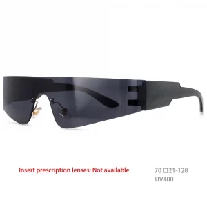 54474 ללא שפה משקפי מגניב Specular השתקפות חתיכה אחת מותג מעצב Modernsunglasses נשים רטרו בציר Uv400 Eyewear