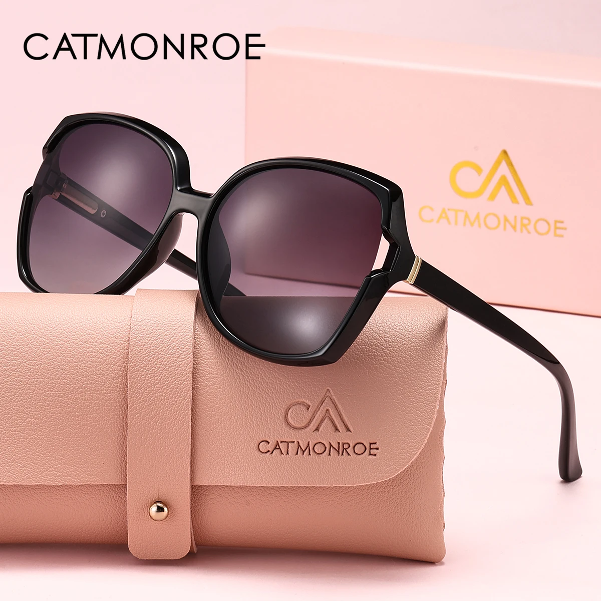 משקפי שמש נשים CATMONROE עם מסגרת גדולה ופרפר – תמונה 4