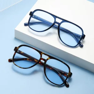 משקפי שמש נשים פילוט חדשות עם גשר כפול, ריווטים וינטאג' לגברים