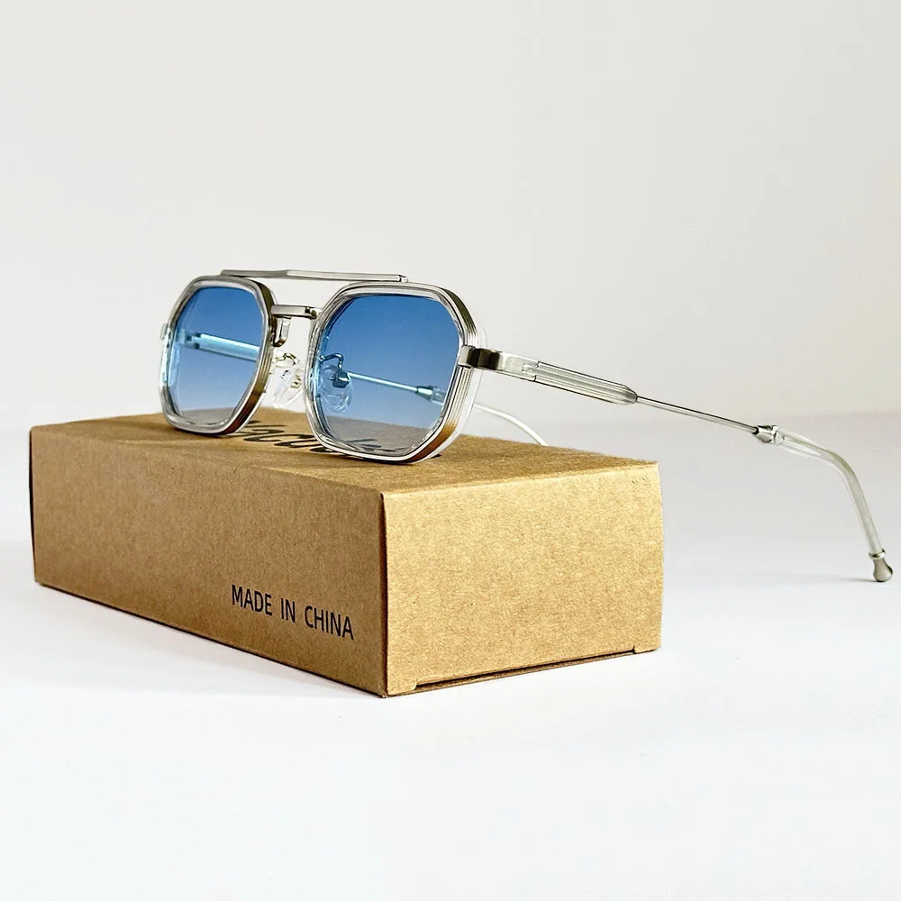 משקפי שמש אובליים וינטאג' מעוצבים לשנת 2025, משקפי שמש אופנתיים בסגנון פאנק, משקפי שמש סטימפאנק, משלוח ישיר, משקפי שמש Gafas Lentes Lunette – תמונה 2