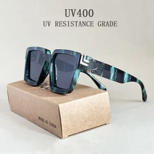 משקפי שמש אופנתיים עבור גברים מרובעות לנשים, וינטאג' מעצבים