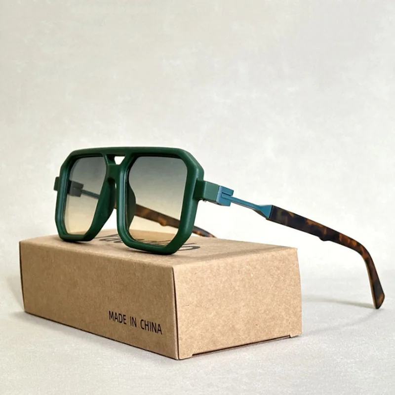 משקפיים וינטאג' ריבועיים משקפי שמש אופנתיים – תמונה 3