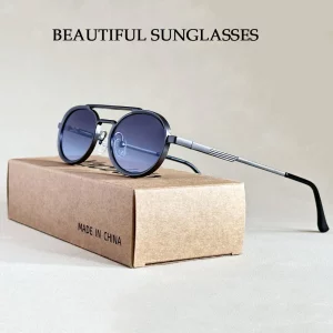 משקפי שמש אובליות חדשות לנשים סטימפאנק לגברים מגמה וינטאג'